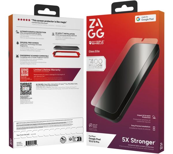 Zagg Invisibleshield Glass Elite Google Pixel 10 10 Pro Screen Protector Clear