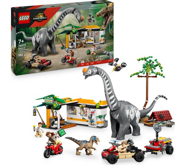 An image of LEGO Jurassic World 76973 Raptor & Titanosaurus Tracking Mission Set