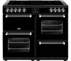 BELLING Kensington 100E Electric Ceramic Range Cooker - Black & Chrome