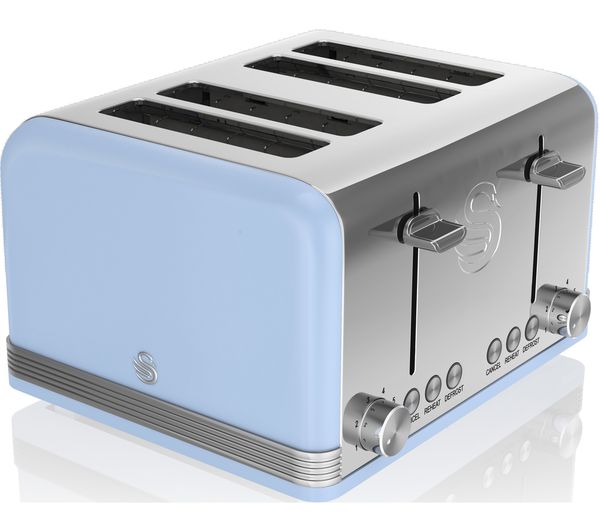 Swan Retro St19020bln 4 Slice Toaster Blue
