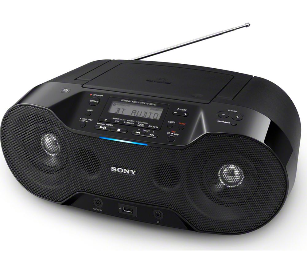 SONY ZSRS70BTB DAB/FM Bluetooth Boombox - Black Fast Delivery | Currysie
