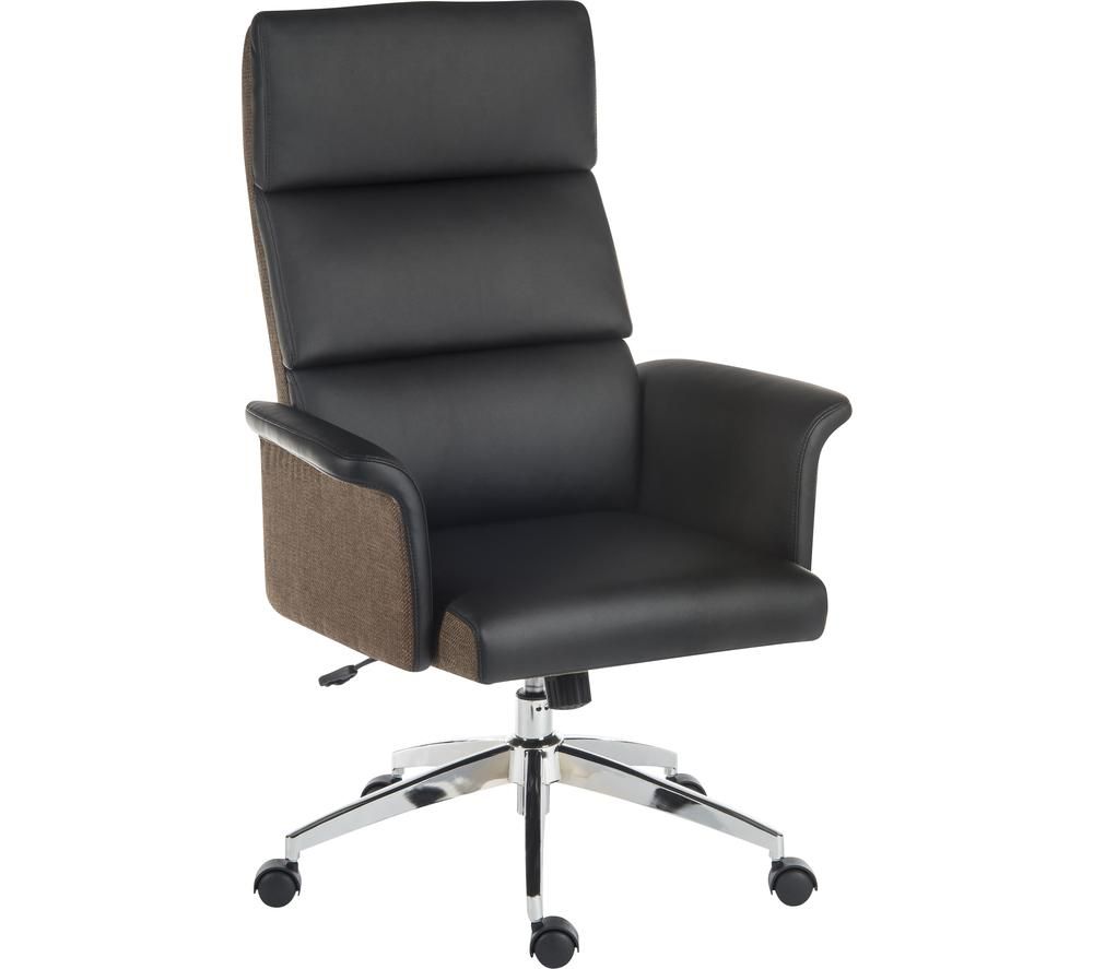 elegance high fauxleather executive chair  black  brown