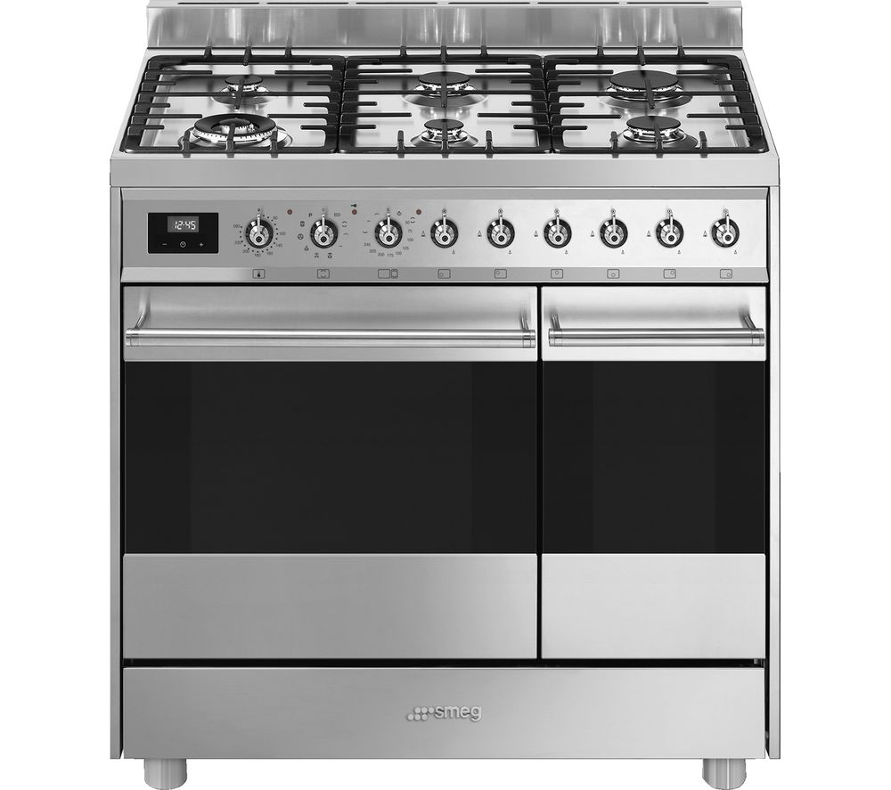 SMEG C92GPX9 90 cm Dual Fuel Range Cooker - Stainless Steel Fast