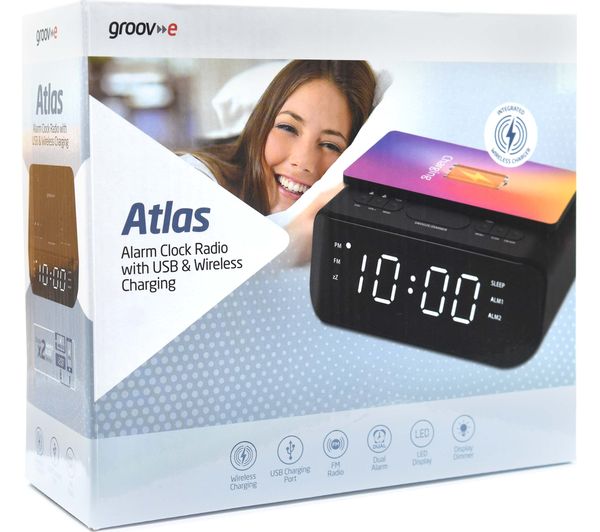 Groov E Atlas Alarm Clock With Wireless Charger Black Free Delivery Currys - Phone Charging Alarm Clock Radio Groov E Atlas Alarm Clock With Wireless Charger Black Free Delivery Currys - Phone Charging Alarm Clock Radio