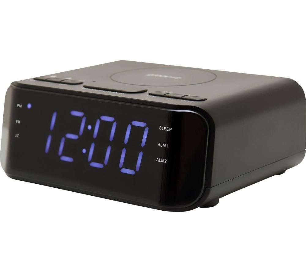 Atlas Alarm Clock with Wireless Charger - Black