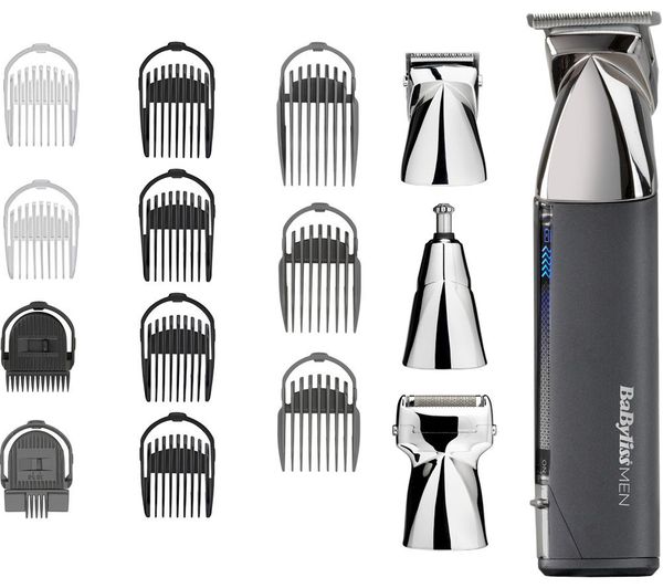 Babyliss Super X Metal Series 15 In 1 Wet Dry Multi Trimmer Kit Grey Chrome