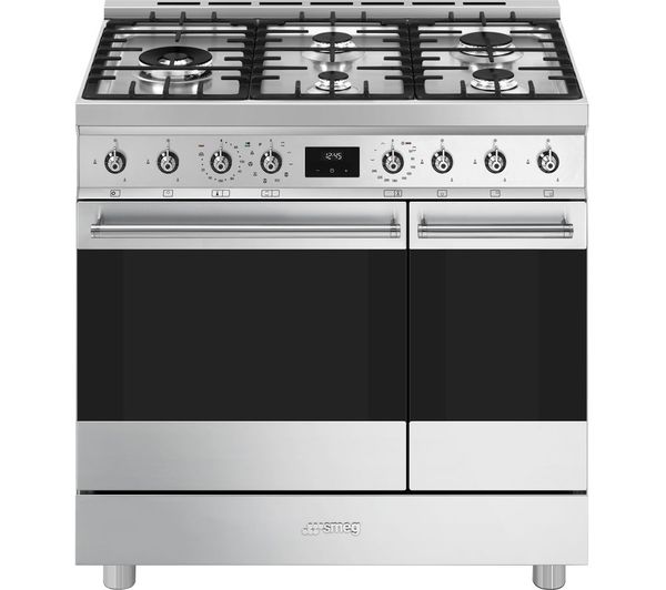 Image of SMEG C92GPX2 90 cm Dual Fuel Range Cooker - Stainless Steel