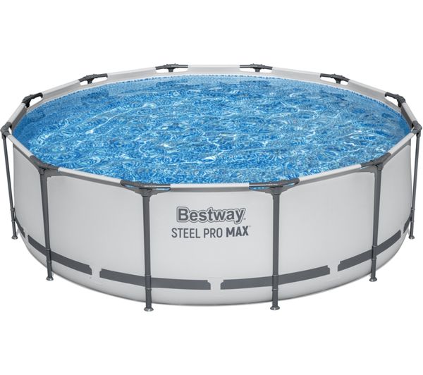 BESTWAY 12ft x 39.5" Steel Pro Max BW56418GB-21 Round Swimming Pool - Grey