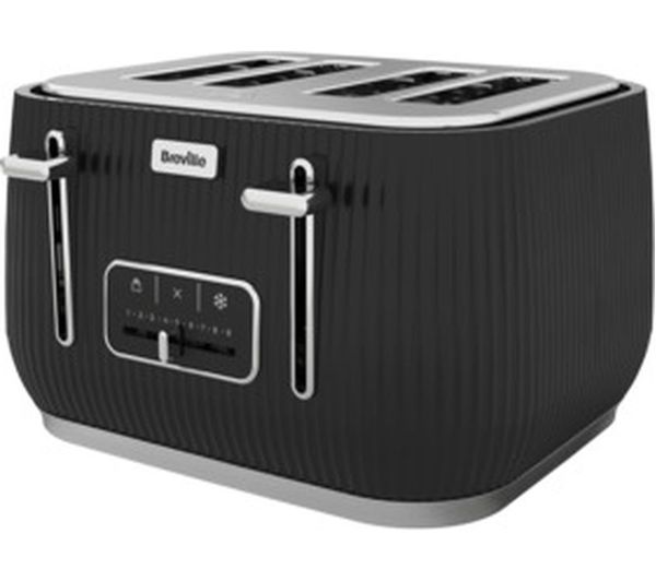 Breville Linear Vtr030 4 Slice Toaster Black Chrome