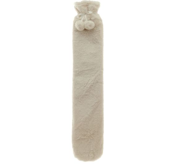 AROMA HOME Faux Fur Long Hot Water Bottle - Cream