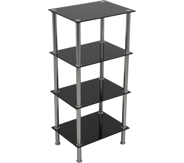 Avf S44 4 Tier Square Shelving Unit Black Chrome