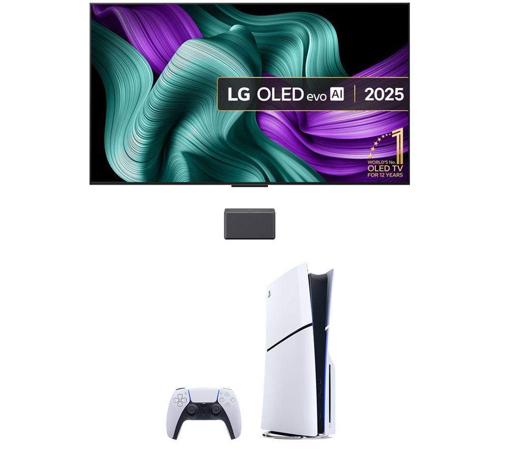 C5 65" OLED evo AI 4K HDR Smart TV 2025 (OLED65C54LA) & PlayStation 5 (Model Group, Slim) Bundle