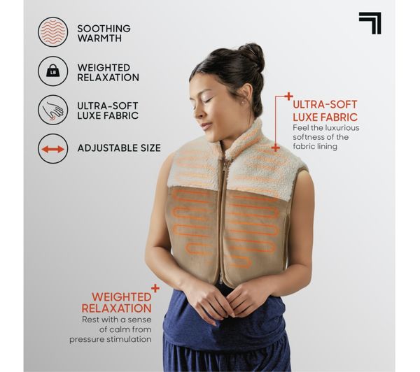An image of SHARPER IMAGE Luxe Heated Vest - Beige