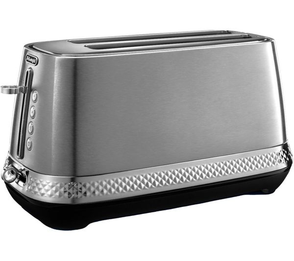 Delonghi Diadema Ctv3003m 4 Slice Long Toaster Brushed Steel