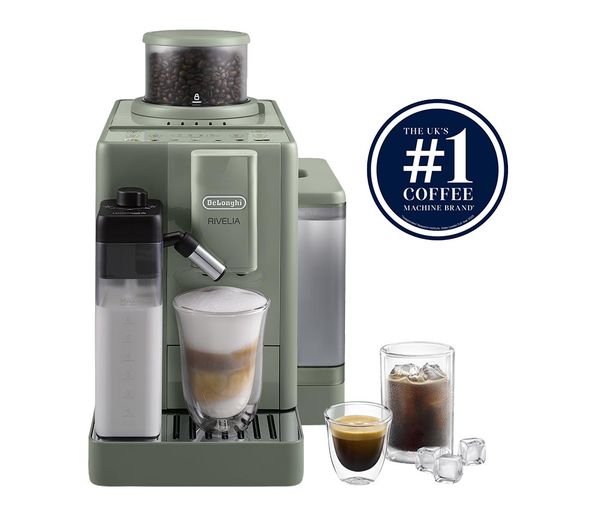An image of DELONGHI Rivelia Start EXAM420.55.GR Automatic Bean to Cup Coffee Machine - Green