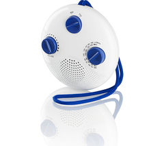 LOGIK LSR16 Portable FM/AM Bathroom Radio - White & Blue