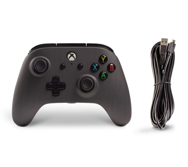 black wired xbox one controller