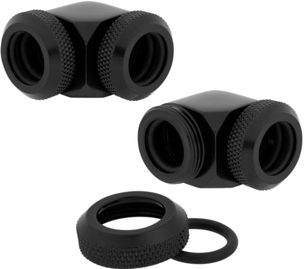Corsair Hydro X Series Xf 90° Compression Fitting 12 Mm Black Pack Of 2