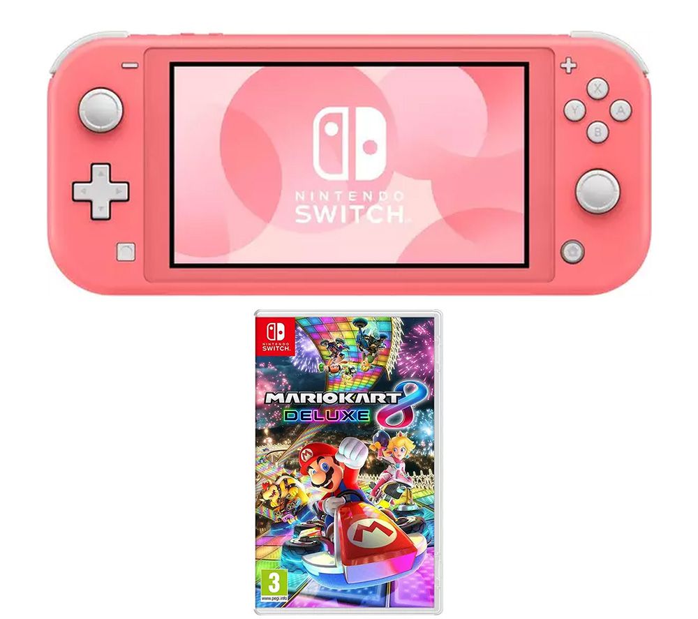 Switch Lite (Coral) & Mario Kart 8 Deluxe Bundle