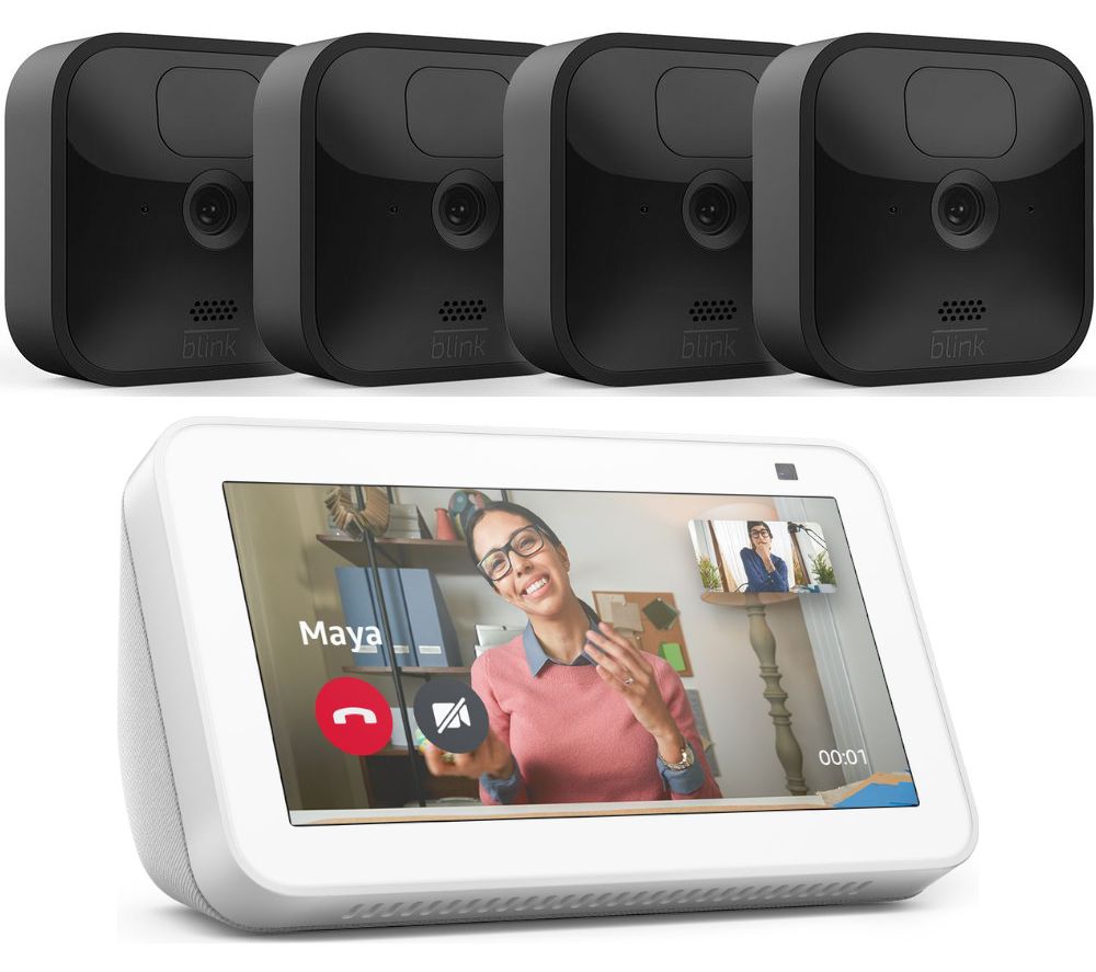 AMAZON Blink Outdoor Security 4 Camera System & Glacier White Echo Show 5 (2nd Gen) Bundle, White review