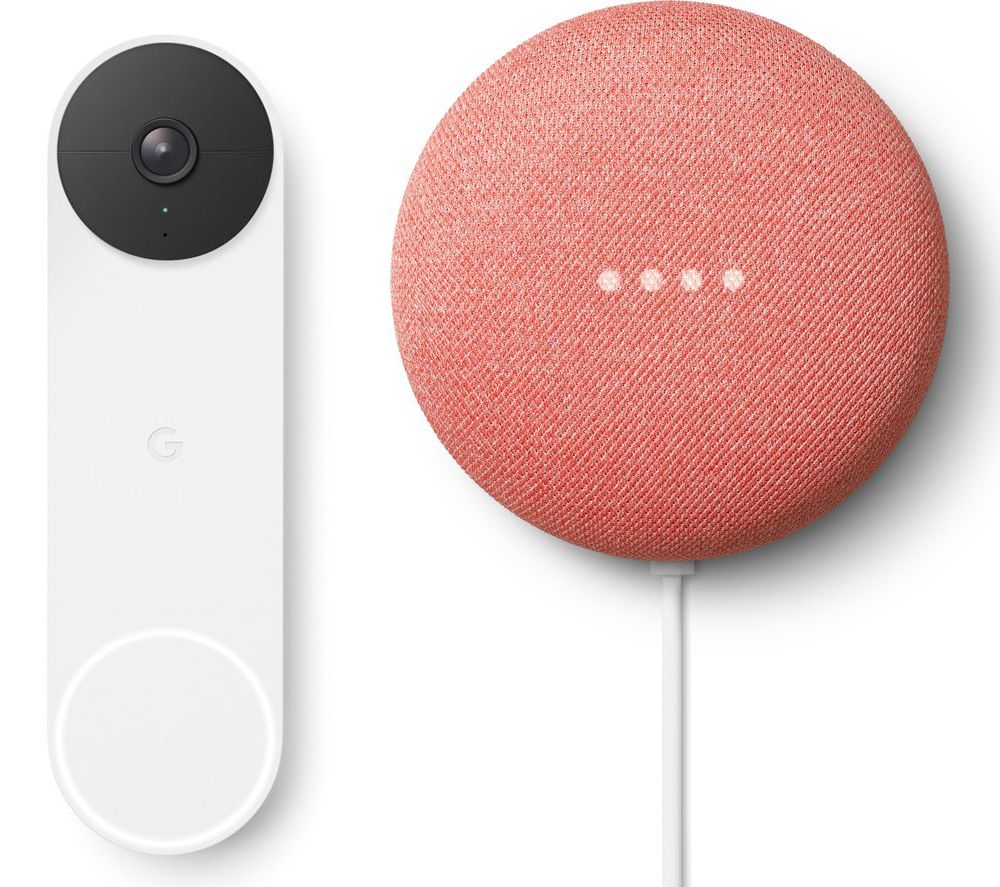 GOOGLE Nest Battery Powered Video Doorbell & Coral Nest Mini (2nd Gen) Bundle, Coral review