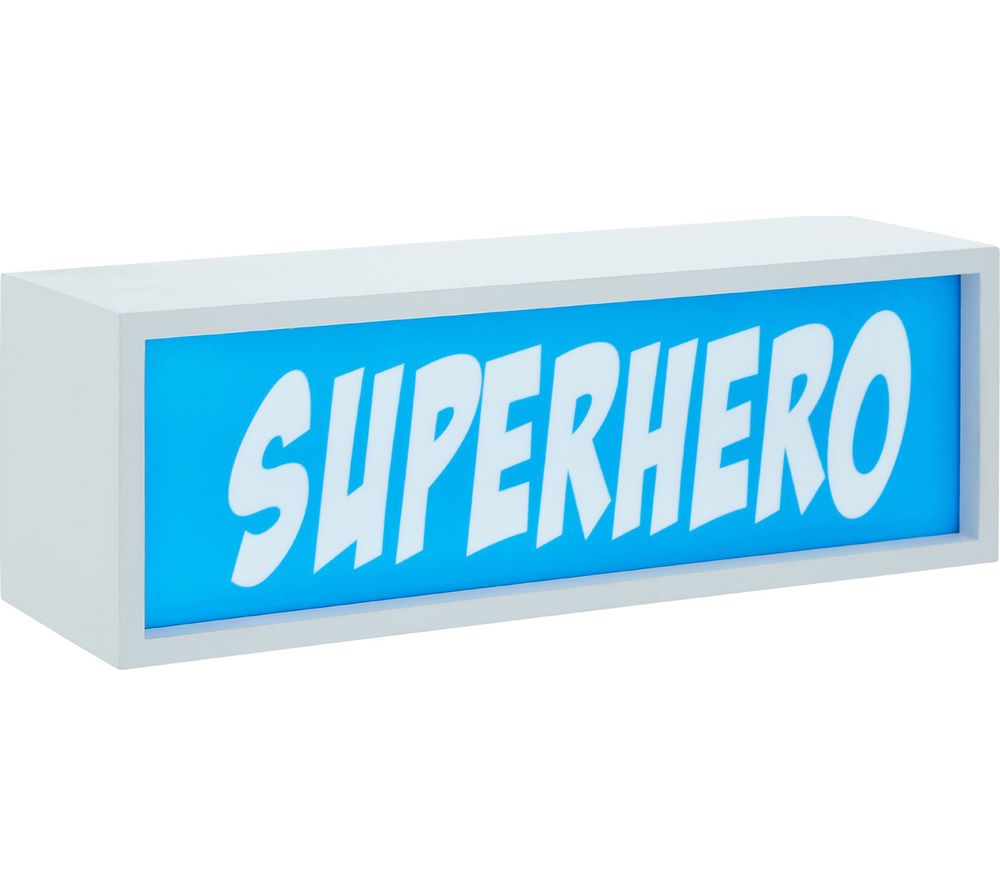 Superhero LED Light Box Lamp - Blue & White