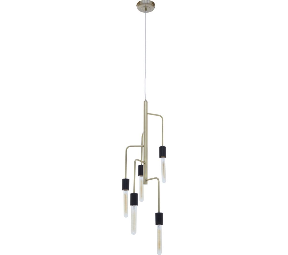 by Premier Lagona 5 Pendant Ceiling Light - Antique Brass