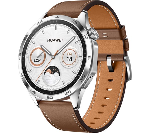 Image of HUAWEI Watch GT 4 - Brown, Leather Strap, 46 mm