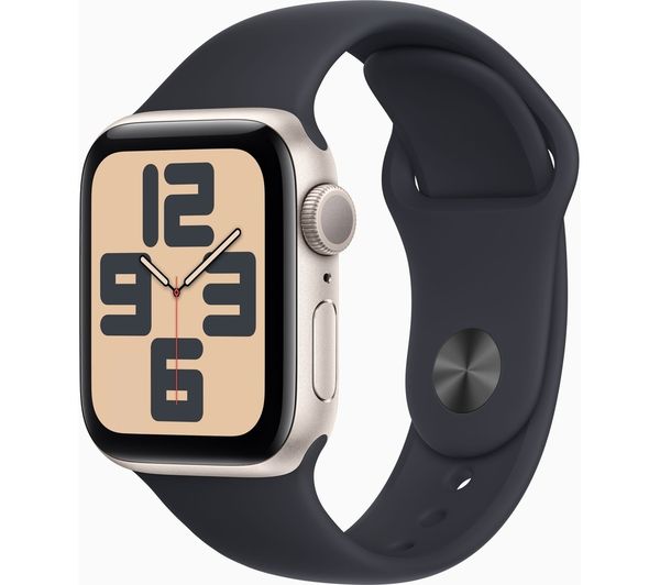 Apple Watch Se 2023 44 Mm Starlight Aluminium Case With Midnight Sport Band S M