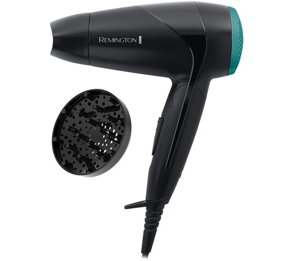 REMINGTON On The Go D1500 Compact Hair Dryer - Black