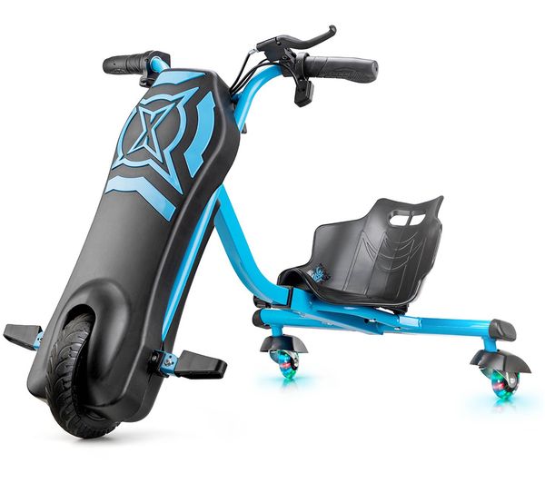 Xootz Cyclone Kids Electric Drift Trike Black Blue
