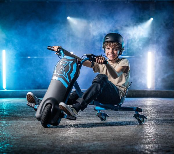 XOOTZ Cyclone Kids' Electric Drift Trike - Black & Blue - TY6456