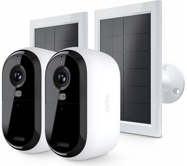 ARLO Essential 2K Quad HD WiFi Security Camera with Solar Panels - 2 Cameras, White