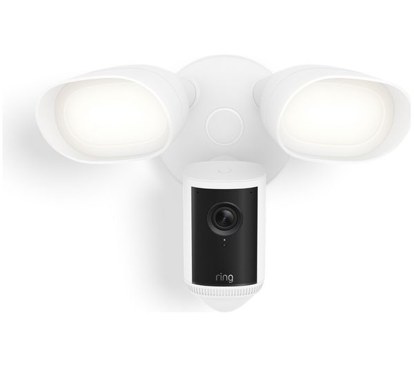 An image of RING Floodlight Cam Pro Wired Retinal 4K WiFi Security Camera - White