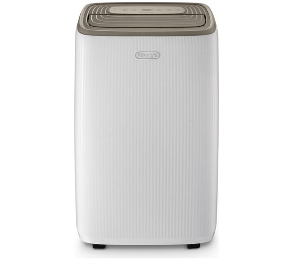 An image of DELONGHI DEP214 AriaDry Evo Portable Dehumidifier - White & Beige