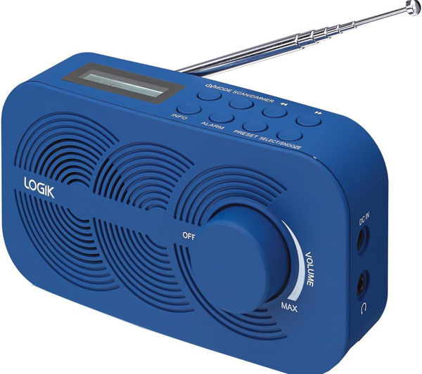  LOGIK LRNDAB14 Portable DAB Radio Blue Currys Business