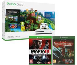 MICROSOFT Xbox One S, Minecraft, Killer Instinct Combo Breaker Pack & Mafia III Deluxe Edition Bundle