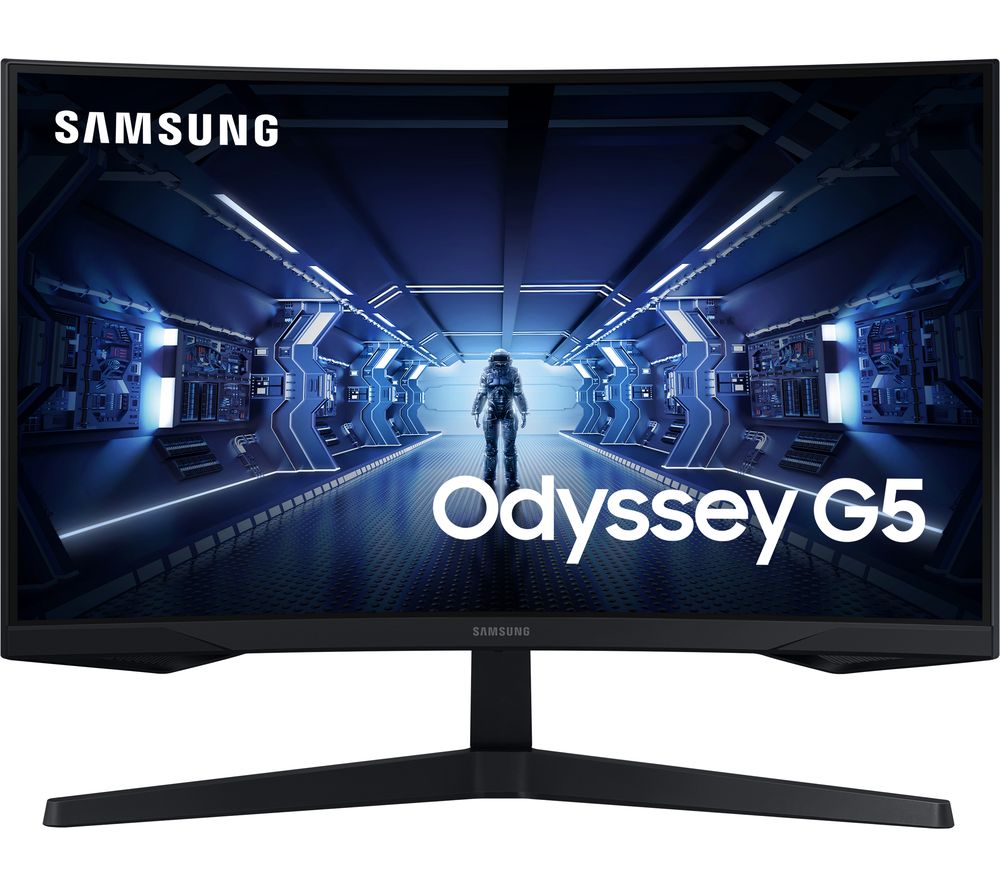 SAMSUNG Odyssey G5 LC27G55TQWUXEN Quad HD 27″ Curved LED Gaming Monitor – Black, Black