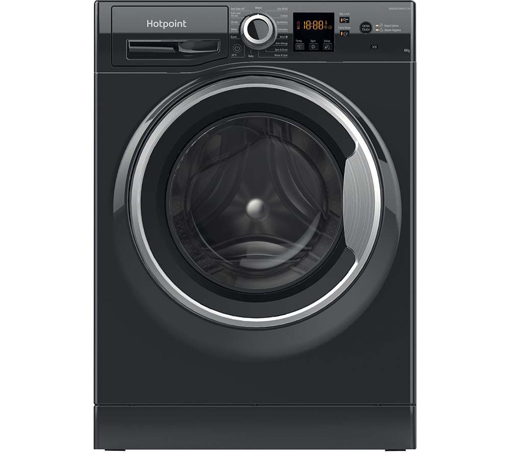 Anti-Stain NSWR 846 BS UK 8 kg 1400 Spin Washing Machine - Black