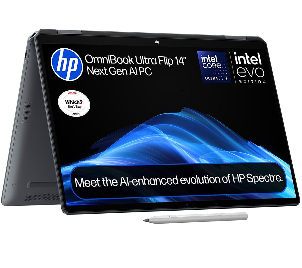 OmniBook Ultra Flip 14" 2 in 1 Laptop, Copilot+ PC - Intel® Core™ Ultra 7, 1 TB SSD, Grey