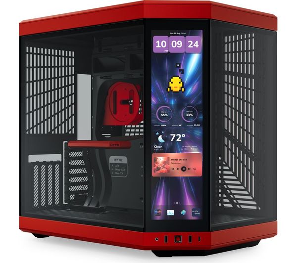 Hyte Y70 Touch Infinite E Atx Mid Tower Pc Case Black Cherry