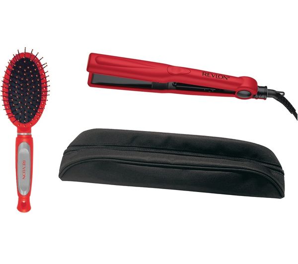An image of REVLON Ultra Straight and Smooth Styler Set - Red & Black