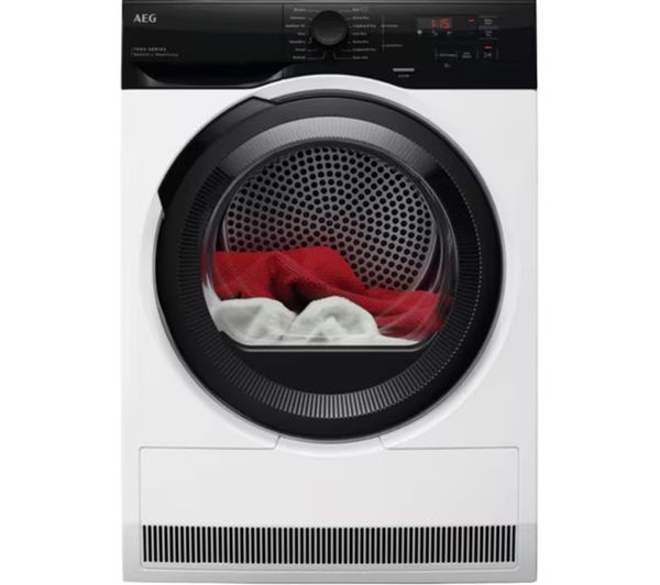 An image of AEG 7000 SensiDry TE718D4B 8 kg Heat Pump Tumble Dryer - White