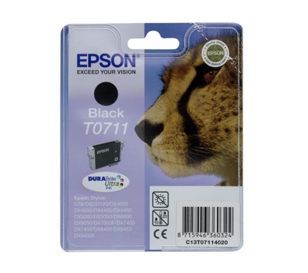 EPSON Cheetah T0711 Black Ink Cartridge, Black