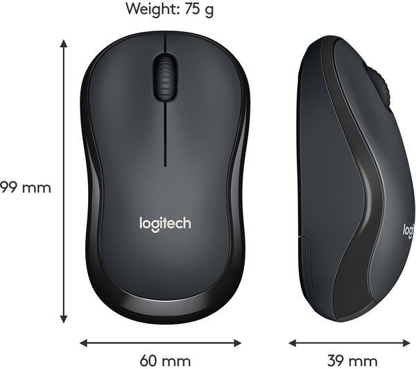 Buy LOGITECH M220 Silent Wireless Optical Mouse - Charcoal | Free Delivery  | Currys