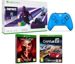MICROSOFT Special Edition Xbox One S, Fortnite, Tekken 7, Project Cars 2 & Blue Wireless Controller Bundle