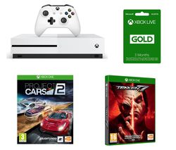 MICROSOFT Xbox One S with Tekken 7, Project Cars 2 & LIVE Gold Membership 3 Month Subscription