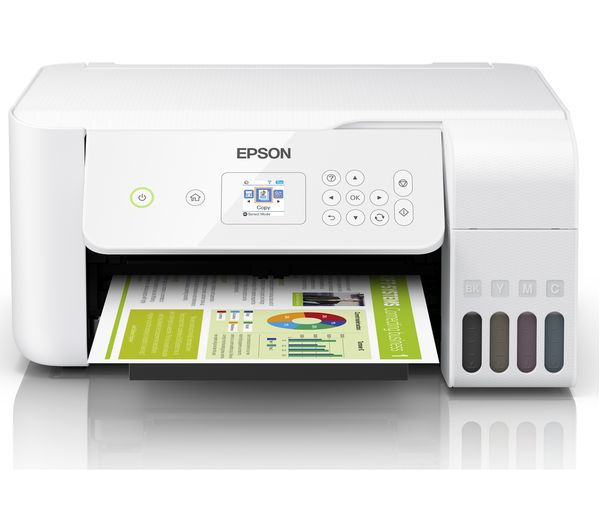 EPSON EcoTank ET-2726 All-in-One Wireless Inkjet Printer, White