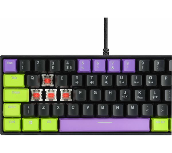  ADX Firefight 60 Mechanical Gaming Keyboard Purple, Green & Black