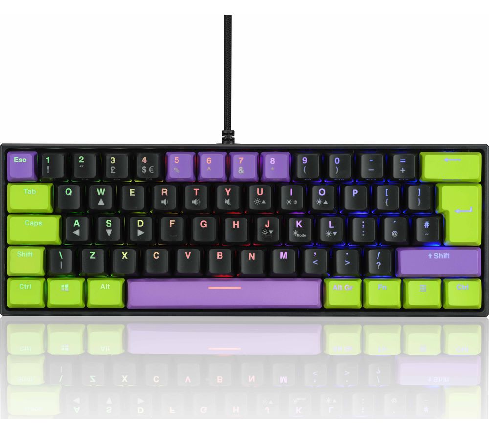 ADX Firefight MK06P22 Mechanical Gaming Keyboard - Purple, Green & Black, Purple